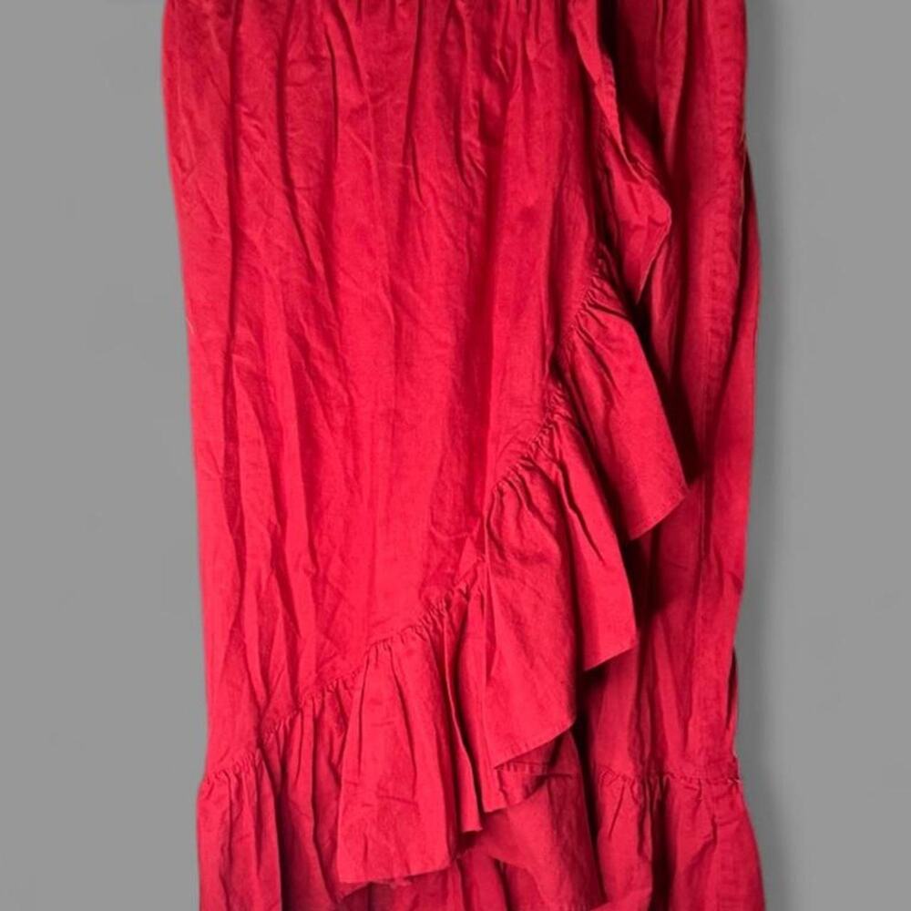 Asos red midi skirt with